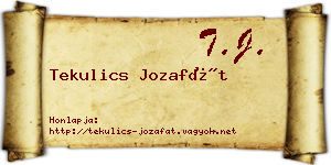 Tekulics Jozafát névjegykártya